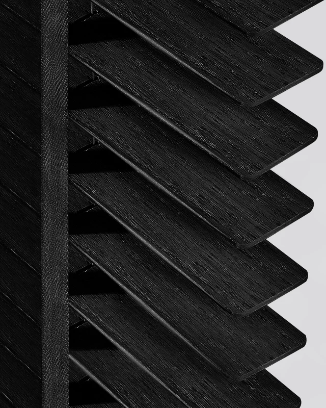Brushed Wood-Grain Venetian Blinds — Visible Texture Hardwood Shades