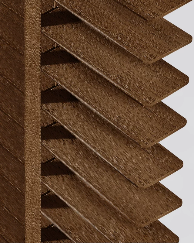 Brushed Wood-Grain Venetian Blinds — Visible Texture Hardwood Shades