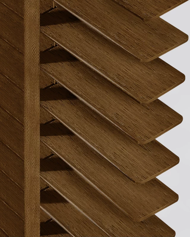 Brushed Wood-Grain Venetian Blinds — Visible Texture Hardwood Shades