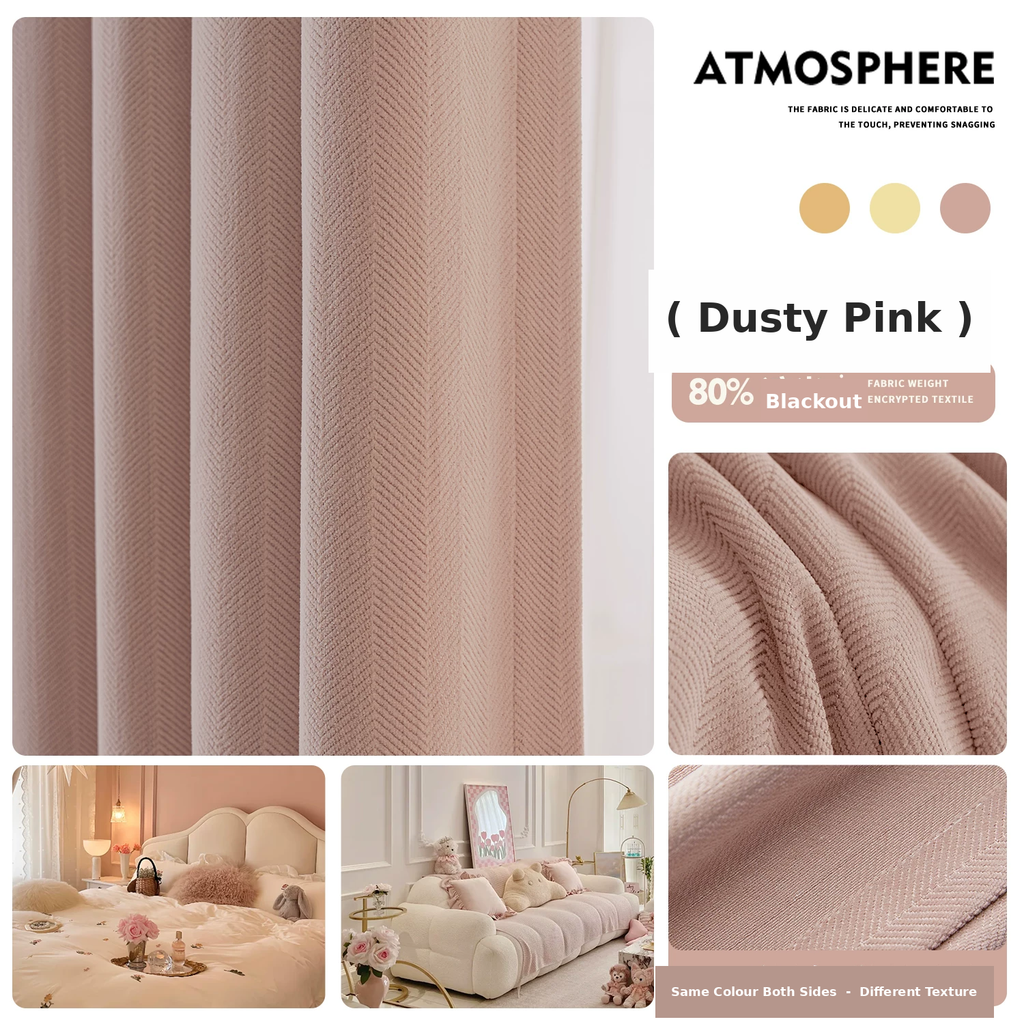 Cheese Velour Chenille Curtains — French Blackout Drapes