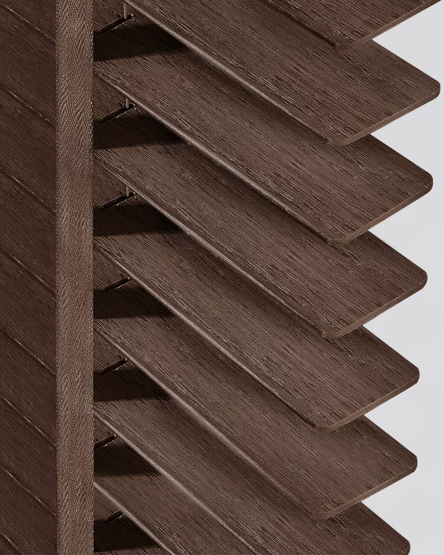 Brushed Wood-Grain Venetian Blinds — Visible Texture Hardwood Shades