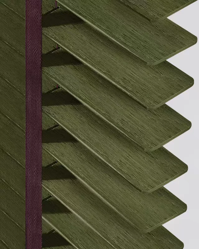 Brushed Wood-Grain Venetian Blinds — Visible Texture Hardwood Shades