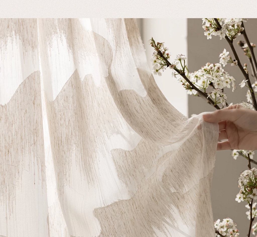 French cotton-linen vertical-stripe sheer curtains — Decoee Australia made-to-measure