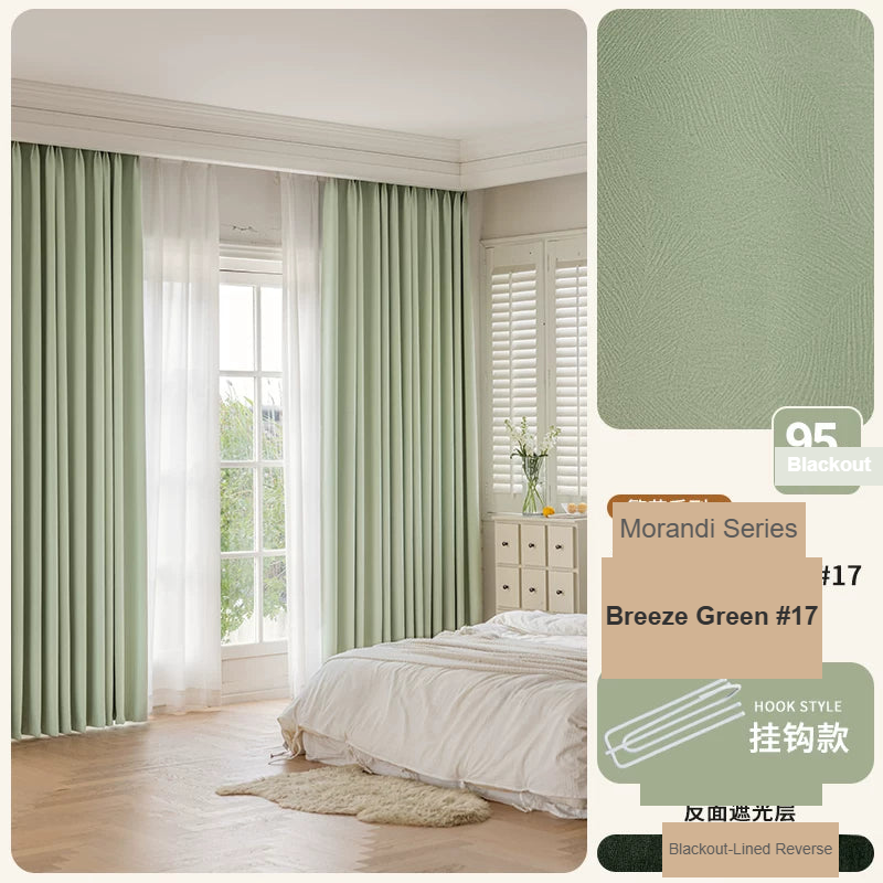 Breeze Green Antibacterial Soft Chenille curtains — Decoee Australia