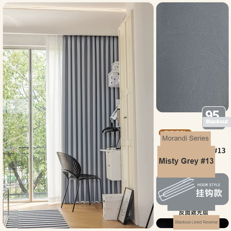 Misty Grey Antibacterial Soft Chenille curtains — Decoee Australia