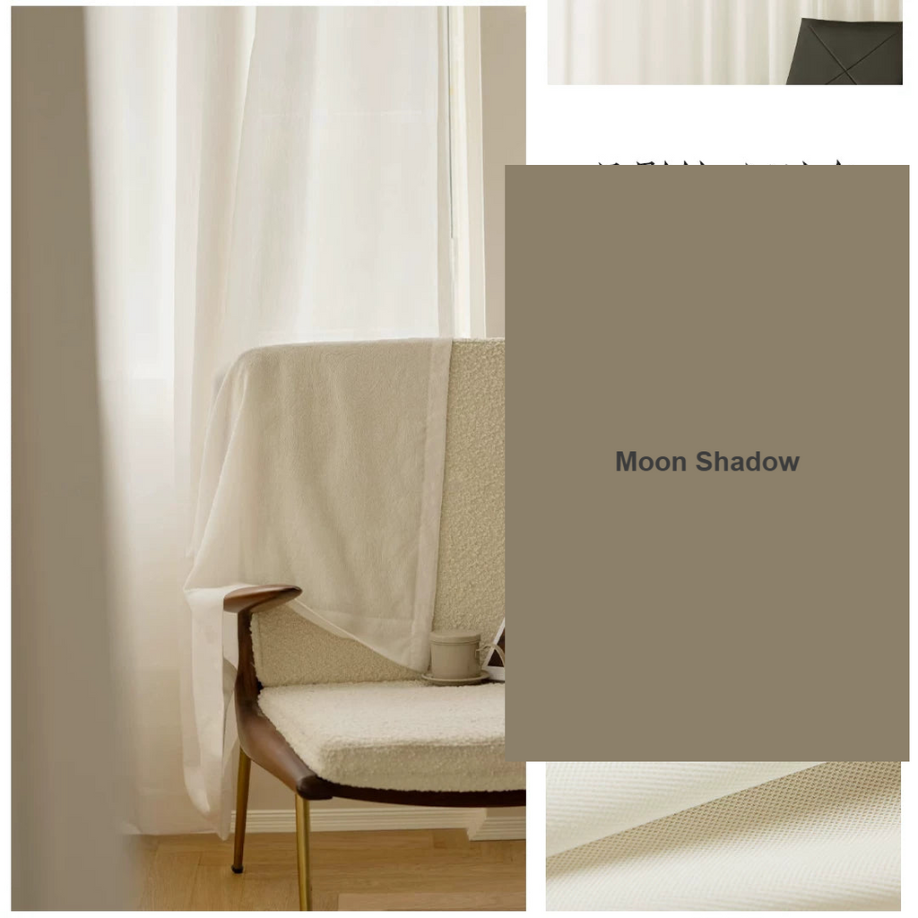 Cream moon shadow phantom sheer privacy voile curtains — Decoee Australia made-to-measure
