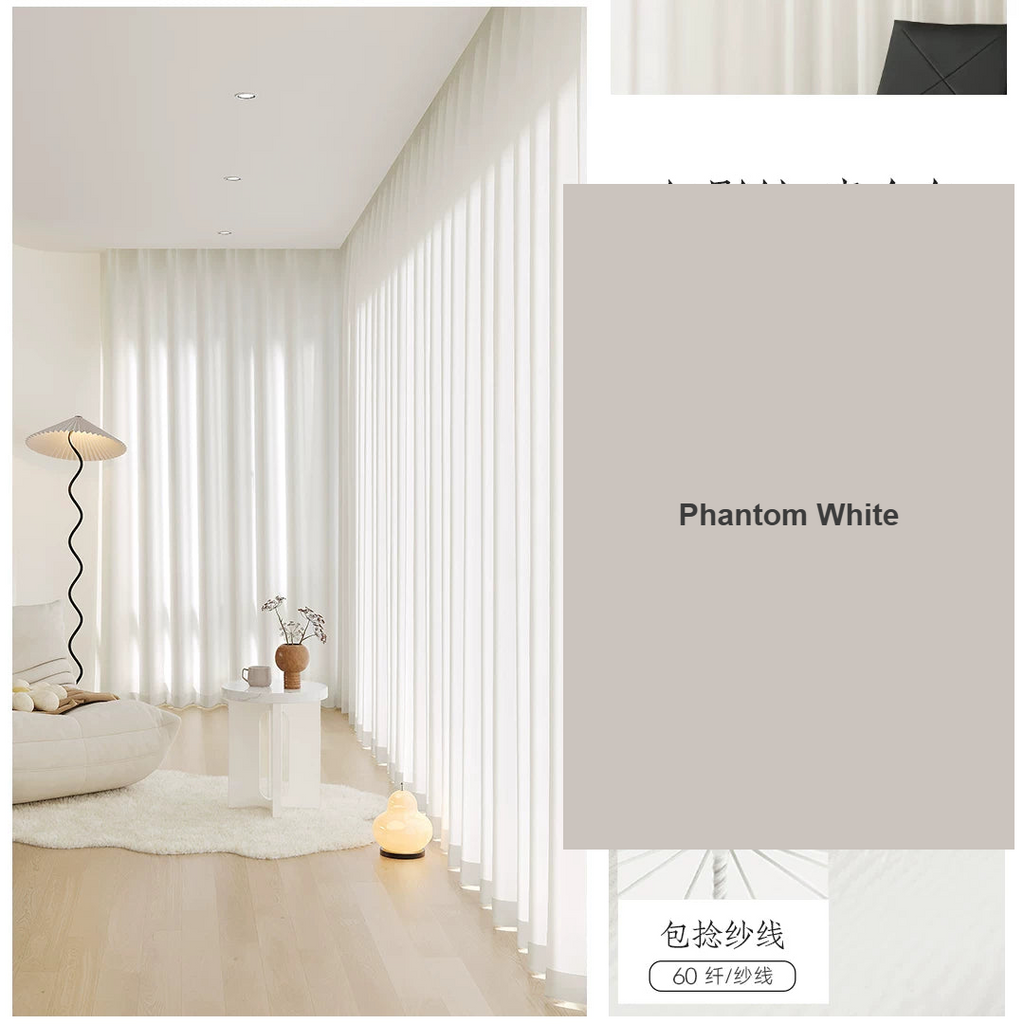 White anti-peek phantom sheer privacy voile curtains — Decoee Australia made-to-measure
