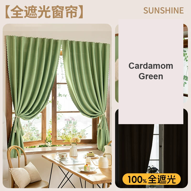 Cardamom Green velcro 100% blackout no-drill panel for nursery — Decoee Australia ready-to-order