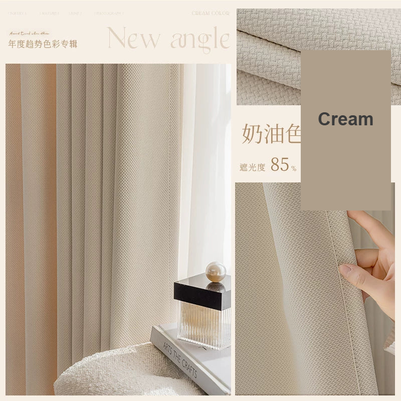 Cream cocoa cotton-linen blackout curtains — Decoee Australia
