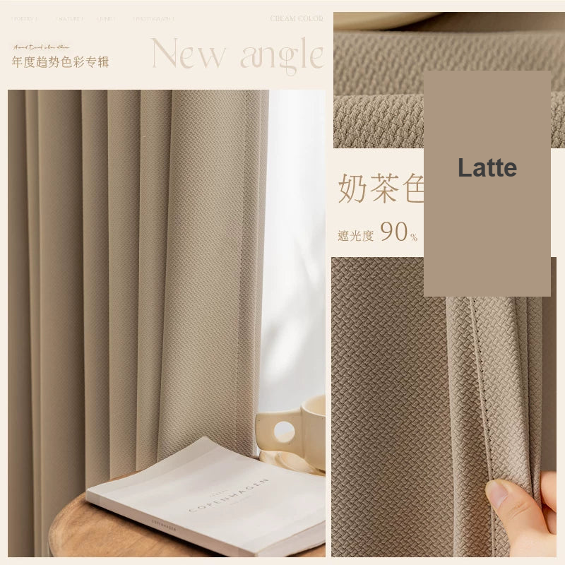 Latte cocoa cotton-linen blackout curtains — Decoee Australia