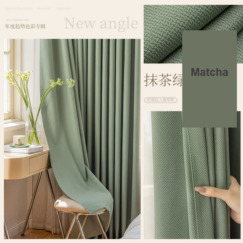 Matcha cocoa cotton-linen blackout curtains — Decoee Australia