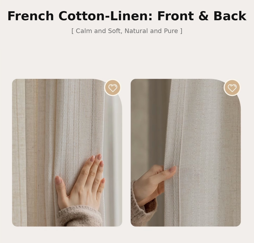 Linen-look voile sheer curtain in soft mist colour for living room — Decoee Australia