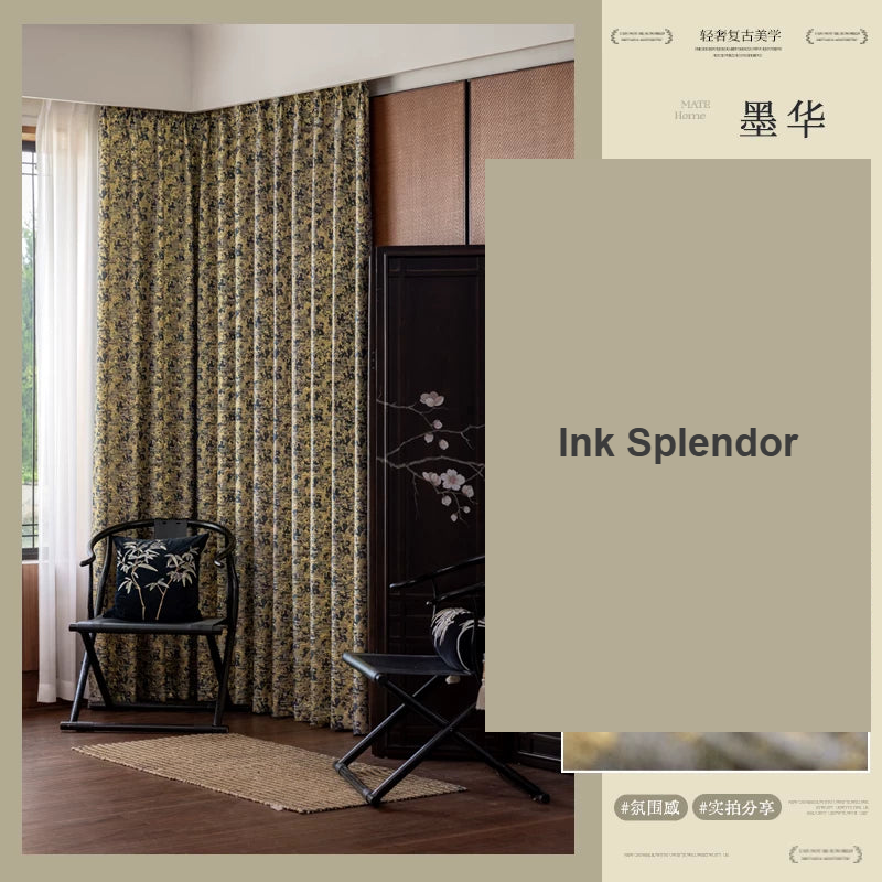 Ink Splendor embossed yarn-dyed jacquard blackout curtains — Decoee Australia made-to-measure