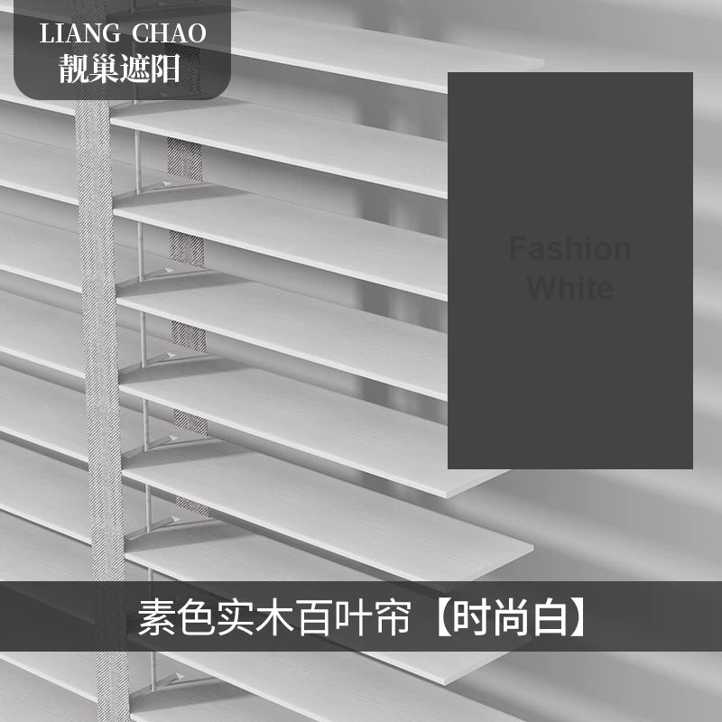 Fashion White solid wood Venetian blinds 50mm slat hardwood — Decoee Australia made-to-measure
