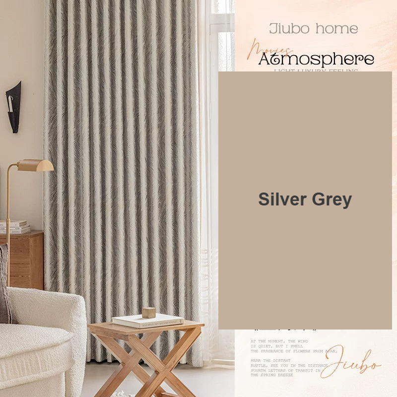 Silver Grey Golden Coast wave jacquard premium French curtains — Decoee Australia made-to-measure