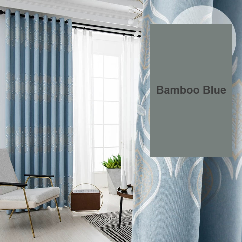 Bamboo Cotton Blue curtains - Decoee Australia