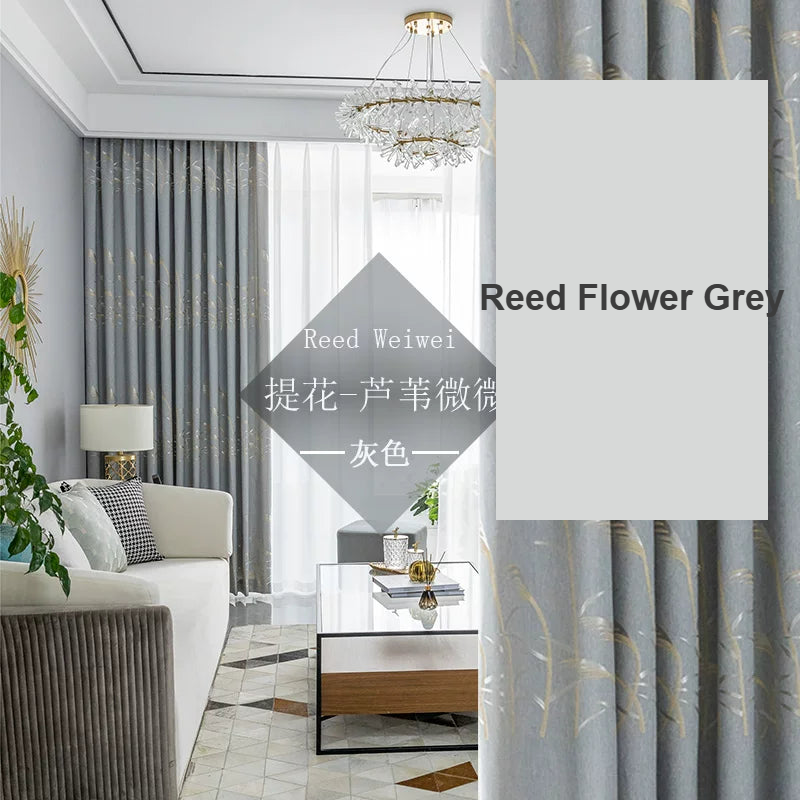 Reed Flower Grey curtains - Decoee Australia