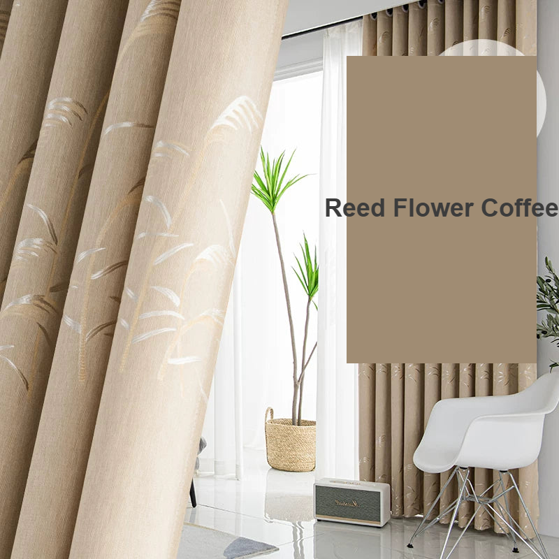 Reed Flower Coffee curtains - Decoee Australia