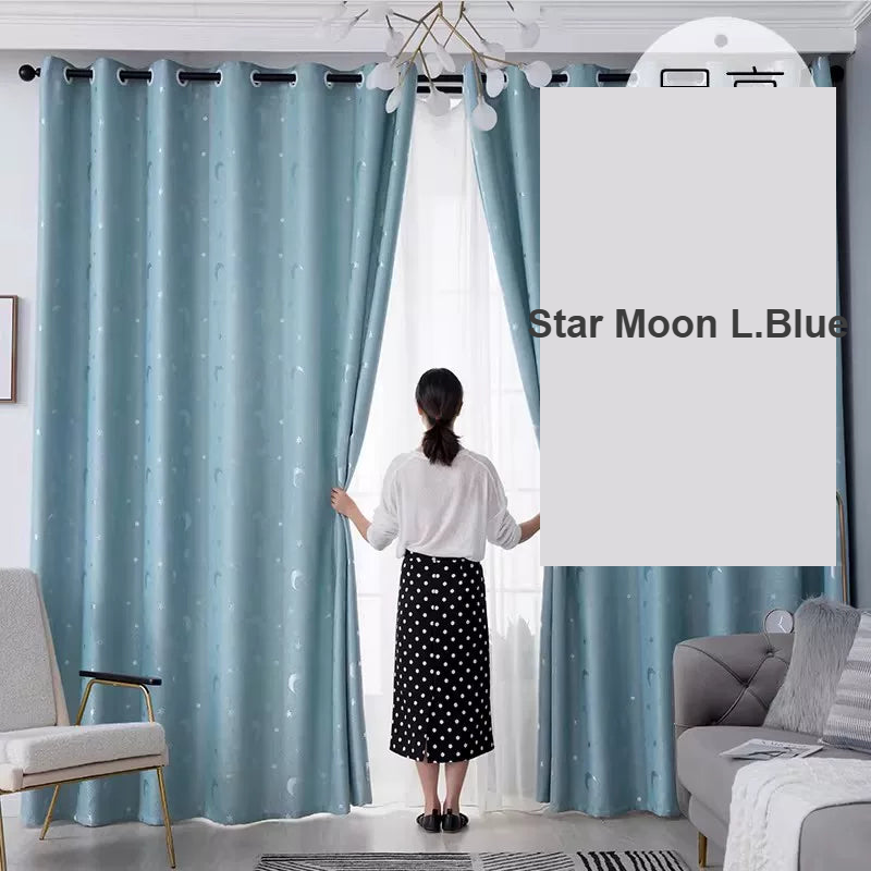 Diamond Star and Moon Light Blue pattern