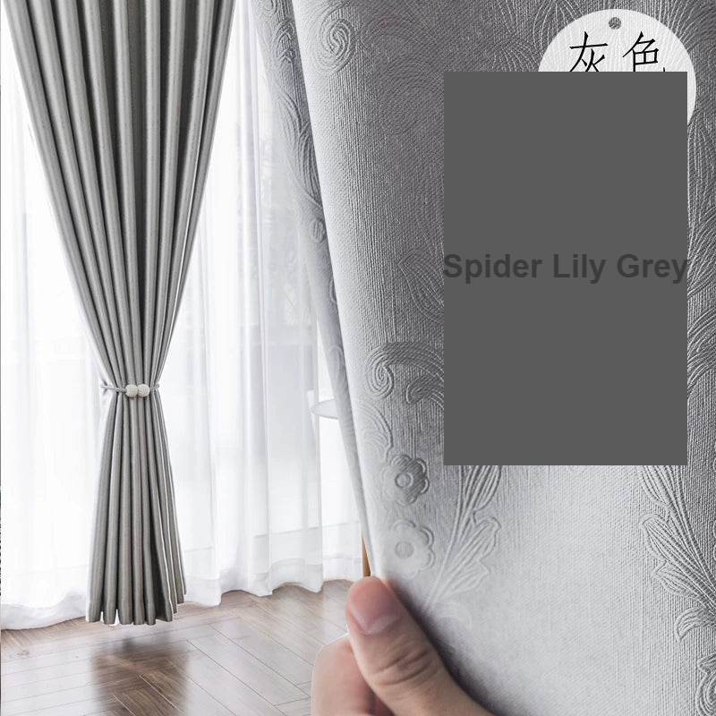 Embossed Spider Lily Grey pattern