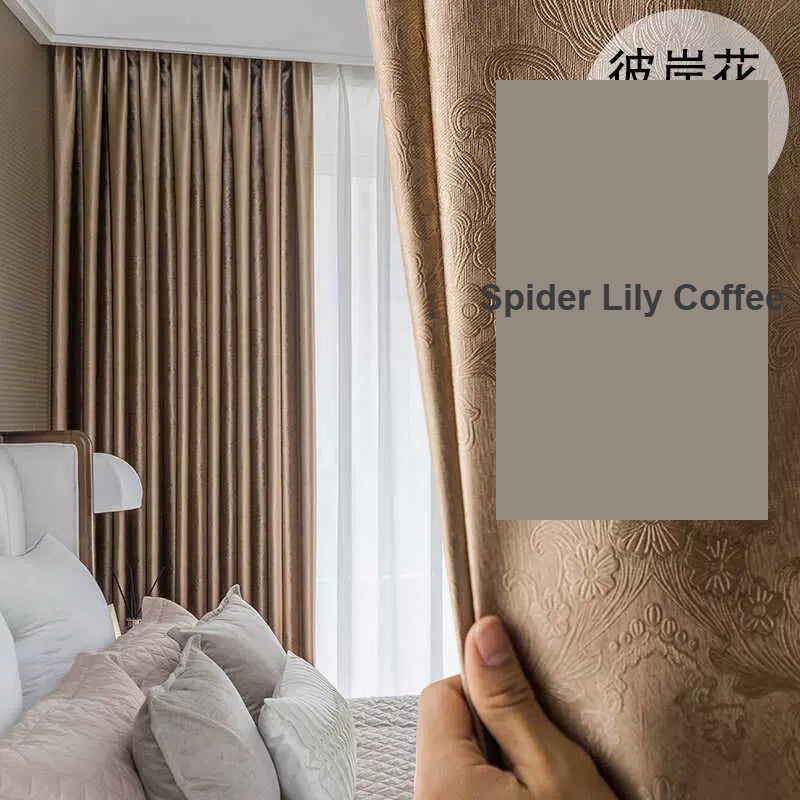 Embossed Spider Lily Coffee pattern