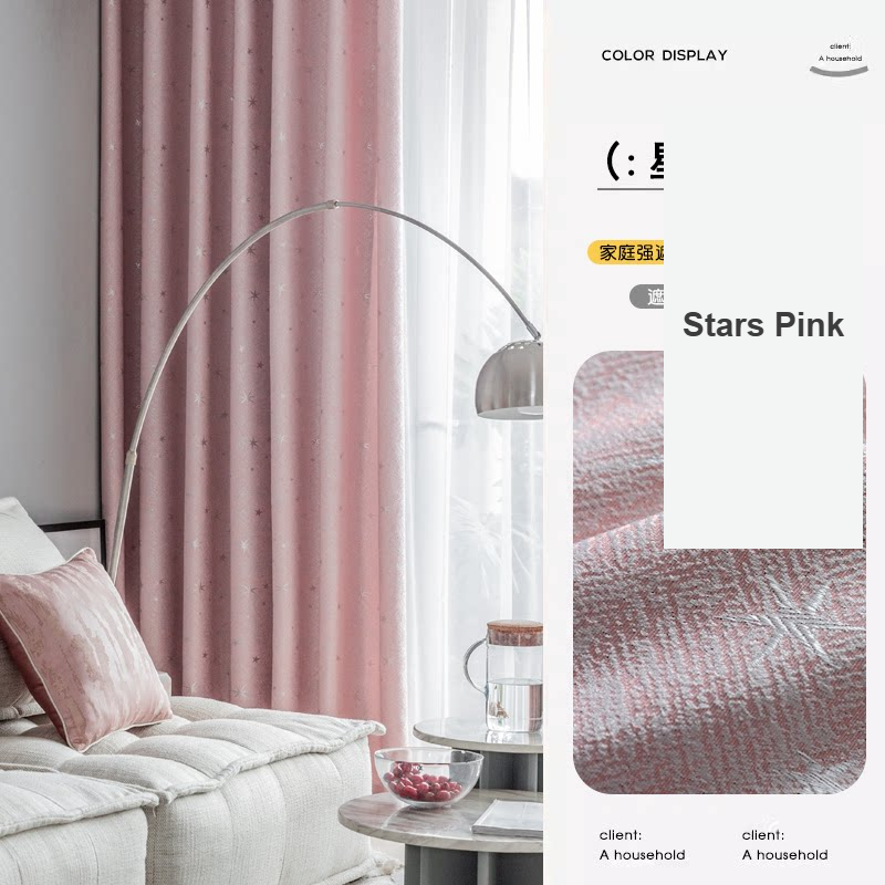 Stars Pink kids blackout curtains for girls room — Decoee Australia made-to-measure