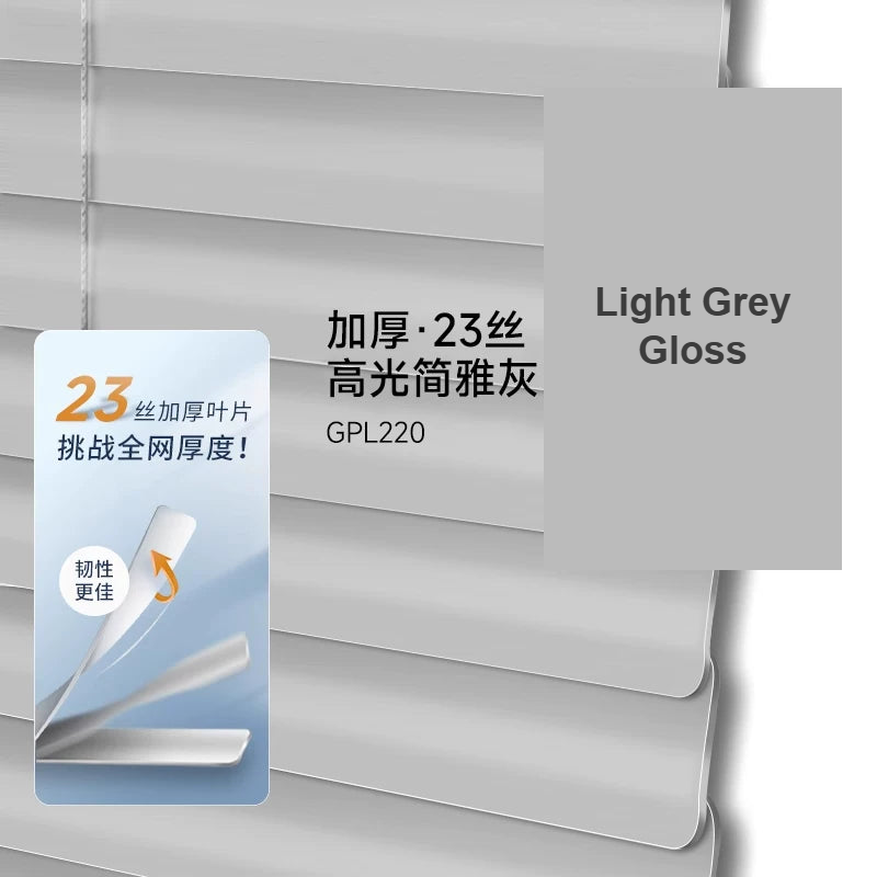 Light Grey Gloss no-drill aluminium Venetian blinds privacy — Decoee Australia