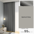 Apricot Grey faux linen blackout curtains sound-insulating reversible — Decoee Australia made-to-measure