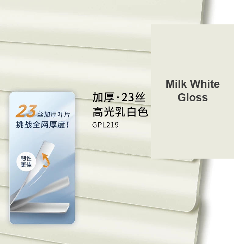 Milk White Gloss no-drill aluminium Venetian blinds kitchen — Decoee Australia