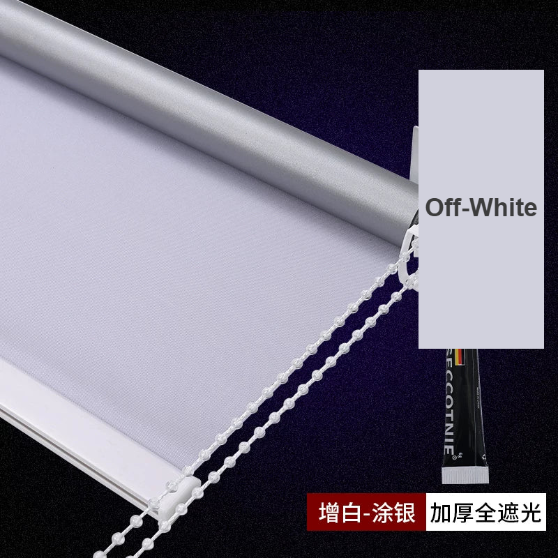 Off-White silver-coated no-drill roller blackout blind office — Decoee Australia
