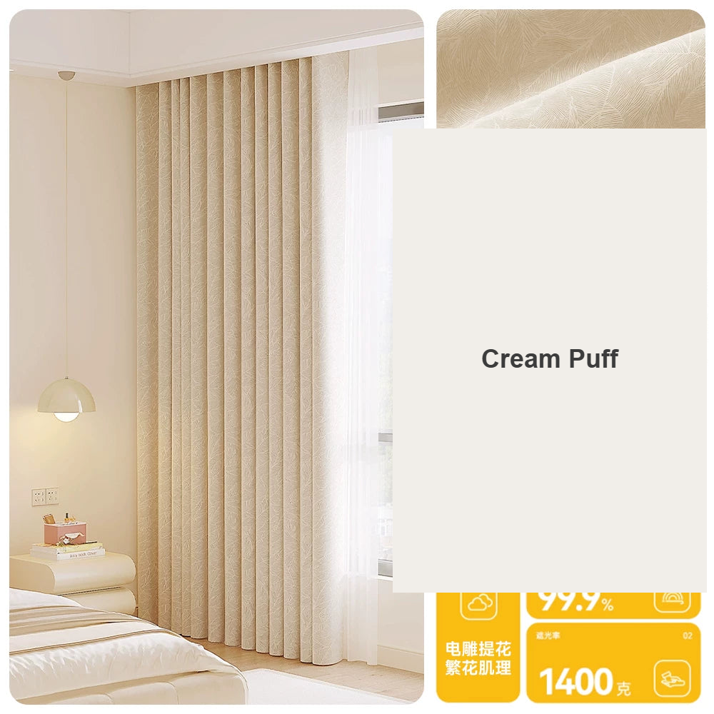 Cream Puff pastel 99% blackout curtains French style — Decoee Australia made-to-measure