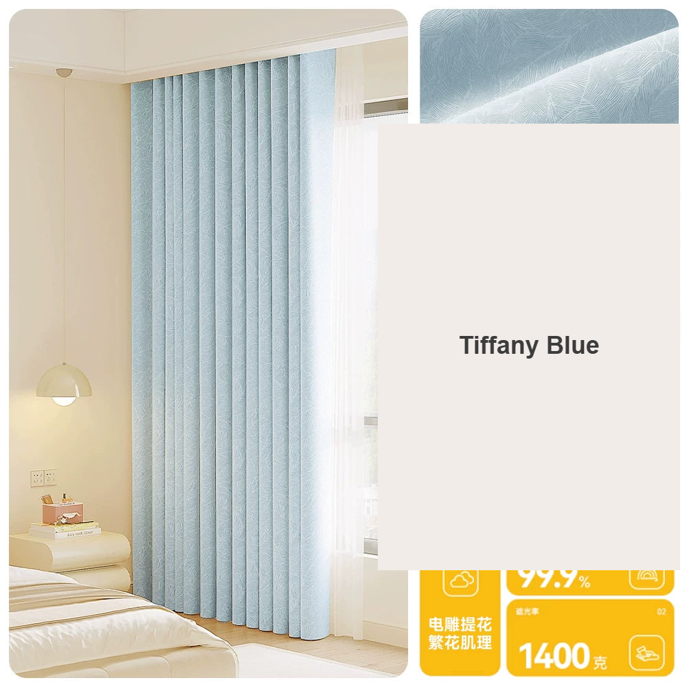Tiffany Blue pastel 99% blackout curtains for kids bedroom — Decoee Australia made-to-measure