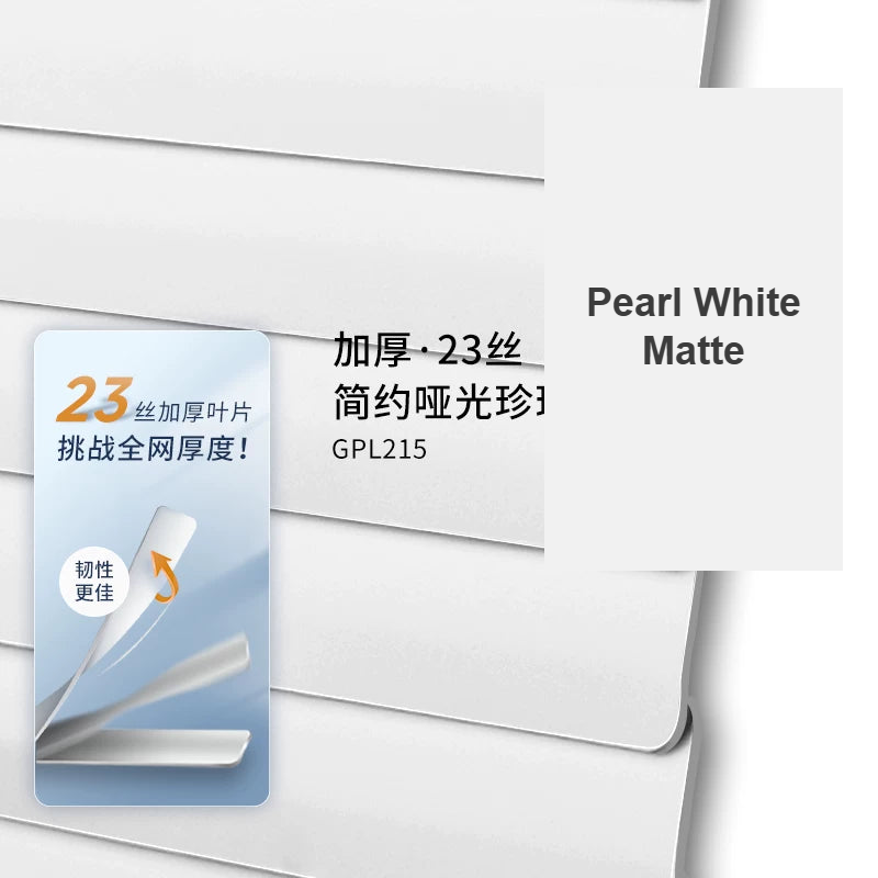 Pearl White Matte no-drill aluminium Venetian blinds moisture-resistant — Decoee Australia