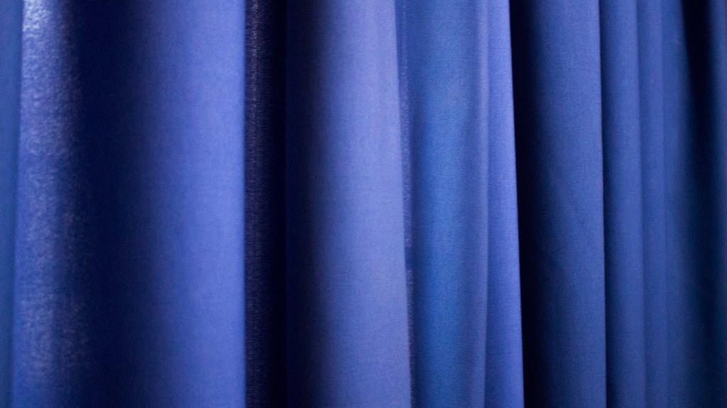Heavyweight Norwegian Blue blackout curtains for bedroom — Decoee Australia no-drill
