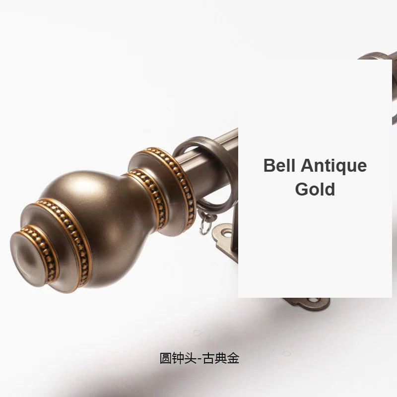 Bell Antique Gold vintage curtain rod American style finial — Decoee Australia hardware