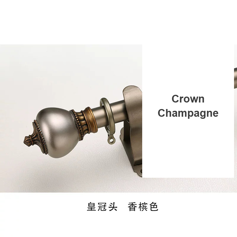 Crown Champagne vintage curtain rod premium decorative finial — Decoee Australia hardware