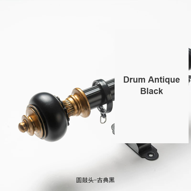Drum Antique Black vintage curtain rod premium American style — Decoee Australia hardware