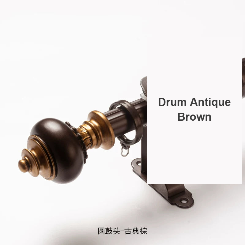 Drum Antique Brown vintage curtain rod decorative finial — Decoee Australia hardware