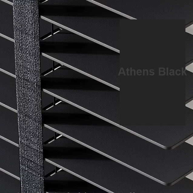 Athens Black waterproof wood Venetian blinds — Decoee Australia