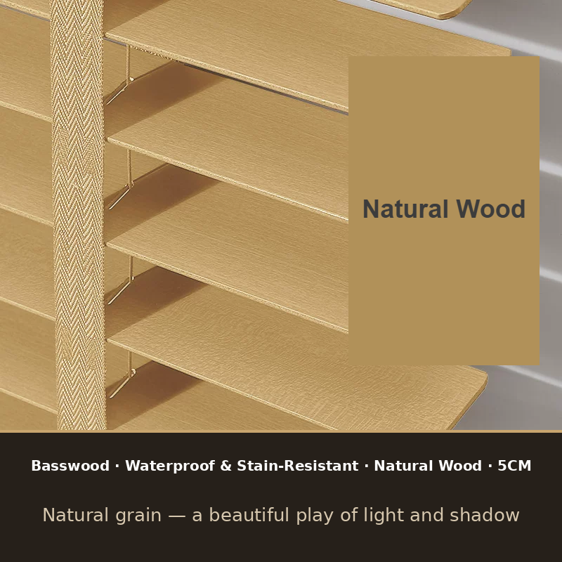 Natural Wood waterproof wood Venetian blinds — Decoee Australia